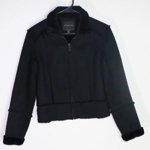 Harold’s Black Faux Fur Lined Zip Up Jacket XS